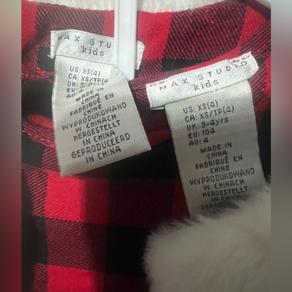 NWT Max Studio Kids Cozy Winter Girl’s Set. Size -XS/ 4T Red/BlackWhite - Picture 4 of 8